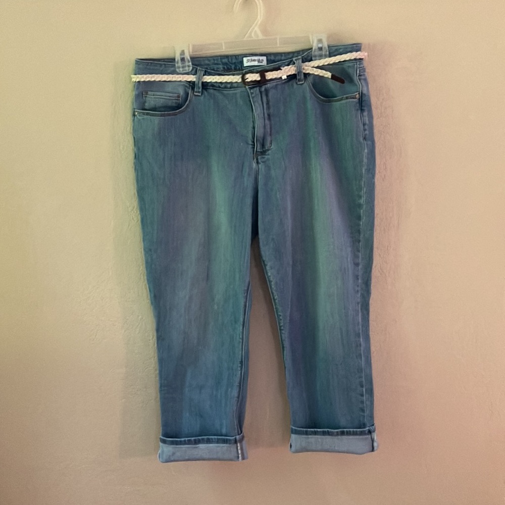 SZ 16 ST. JOHN’S BAY BELTED CAPRIS OR SHORT JEANS
